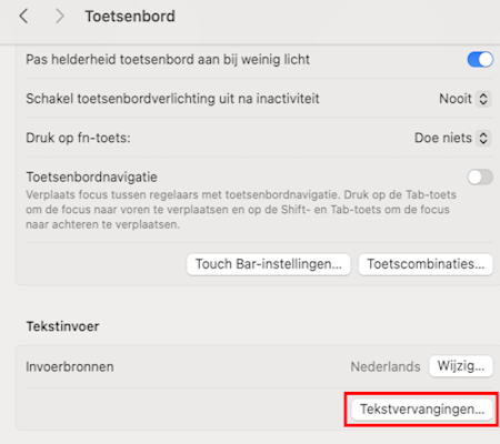 Tekstvervanging inschakelen